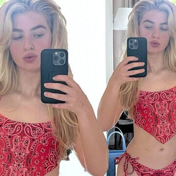 Anais Gallagher posted a photo of herself wearing a Moschino bandana bikini

