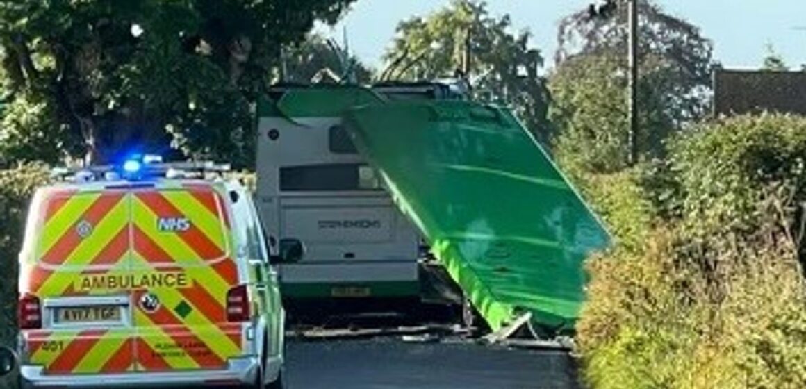 Children taken to hospital after roof sliced off school bus in Essex | UK News