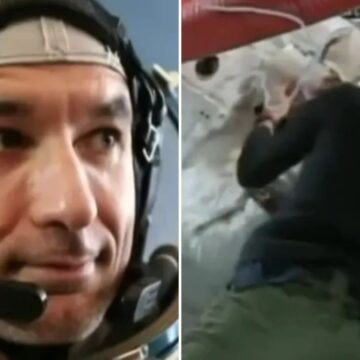 Terrifying moment astronaut’s helmet fills with water forcing him to make horror choice…drown or risk his head exploding